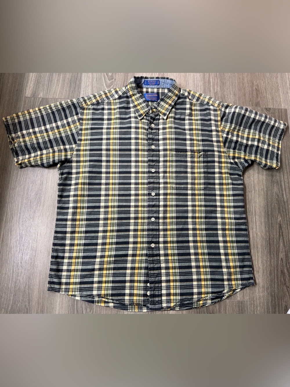 Pendleton Seaside Short Sleeve Shirt Mens XL Plaid Button Up Cotton Outdoor Work